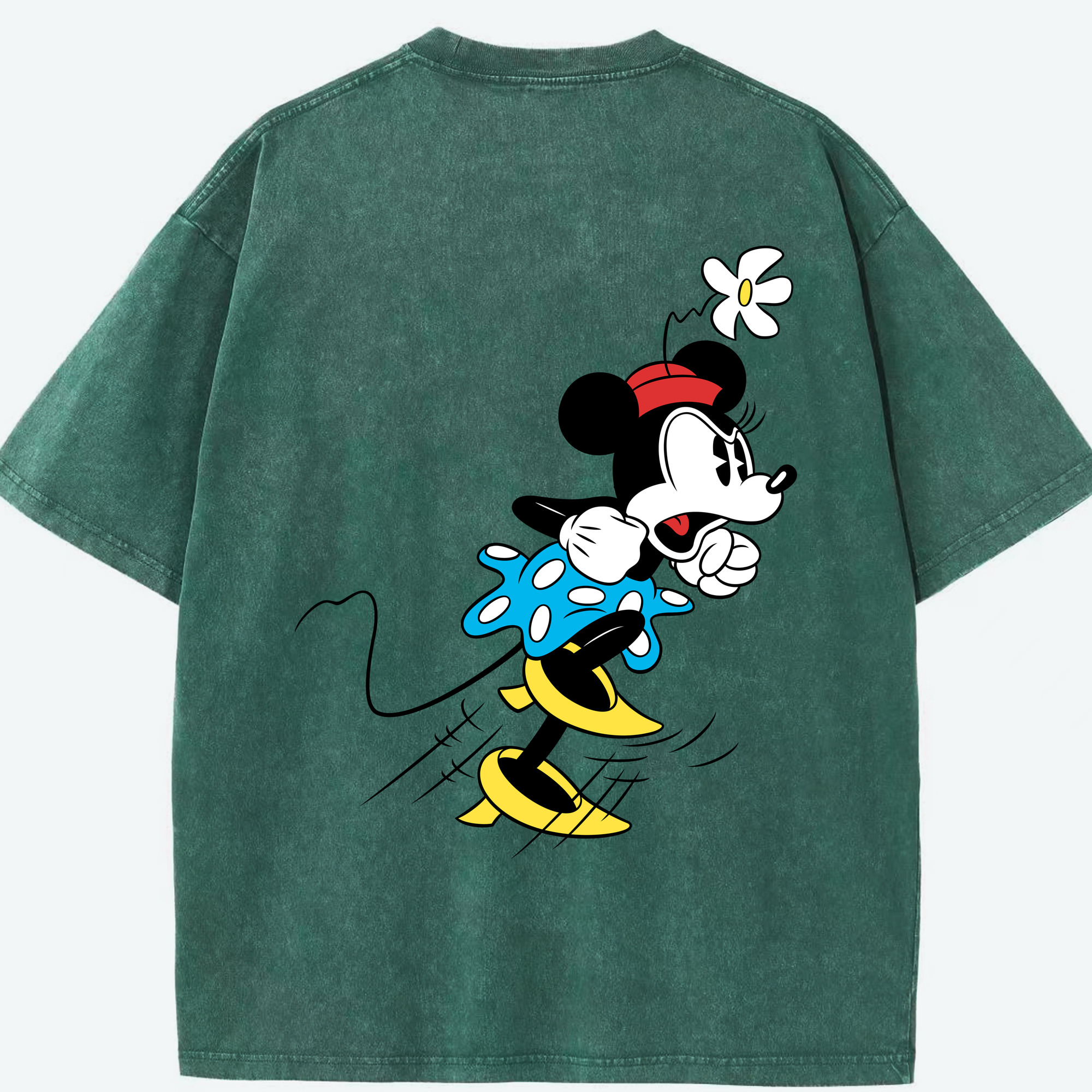 （画像用） ミッキーマウス Mickey Mouse 綿100% ヴィンテージ風 半袖Tシャツ（背面プリント）